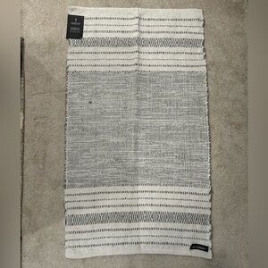 London Fog Decorative Accent Rug- Grey Geometric Stripes